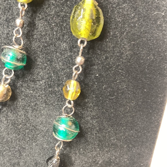 46" Extra Long Single Strand Wire Wrapped Beaded Necklace - Picture 5 of 10